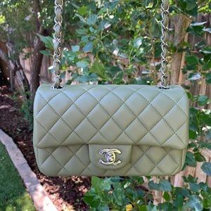 NWT Chanel Green Mini Flap